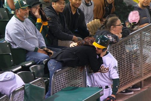 Oakland As Ballboy Scores Date With Girl Using Foul Balls Image