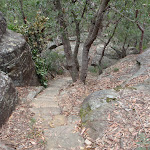 Stairs down through rock formations (73647)