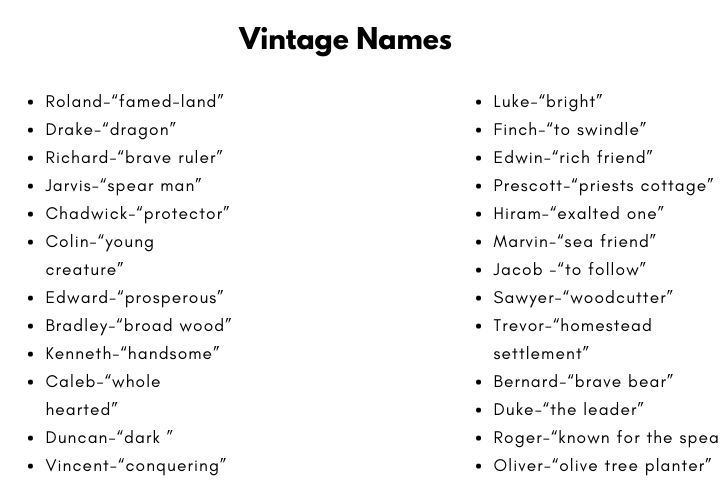 Vintage Names