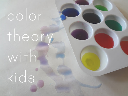 Color theory experiments with kids.