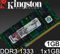 Kingston SODIMM DDR3 1333 Mhz 1GB