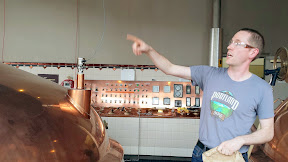 Portland Brewing Co Taproom Copper Brewing Vessels, acquired all the way from Germany and actively used by Portland Brewing in the boiling part of the brewing process! Portland Brewing head brewer Ryan Pappe tells us the details