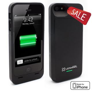 MFI Apple Approved - Lenmar Meridian iPhone 5 Rechargeable Extended Battery Case for iPhone 5 - AT&T, Sprint, Verizon - Black - 100% Additional Battery Life (2300mAh)