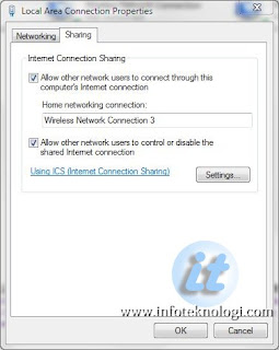 Mengaktifkan ICS (Internet Connection sharing) di Windows 7