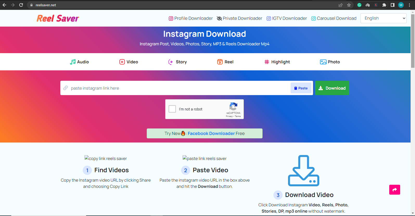 Reelsaver.net: Instagram Audio Downloader