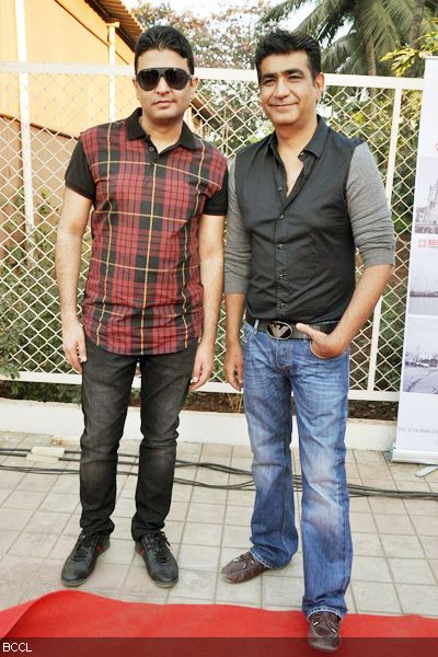 Bhushan and Kishan Kumar of T-series during the first look unveiling of the movie 'Nautanki Saala', held in Mumbai on January 23, 2013. (Pic: Viral Bhayani)