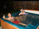 Me and Jeremy at his and Jeff's hot tub - much needed after the work from that day