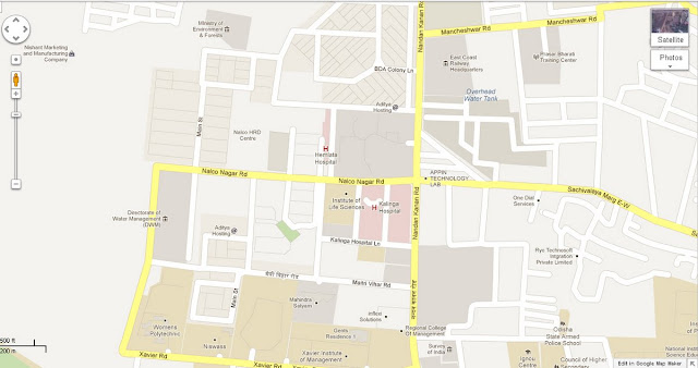 Nalco Nagar Road - Nadan Kanan Road - Sachivalaya Marg E-W Area Map Bhubaneswar