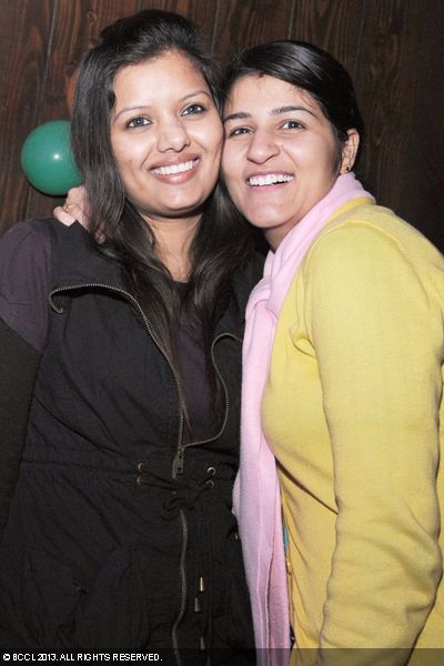Saniya (L) and Shveta during the Weekend Club Night at Rhino, Gurgaon.