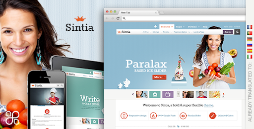 01 sintia.  large preview HQ Retina Ready WordPress Themes