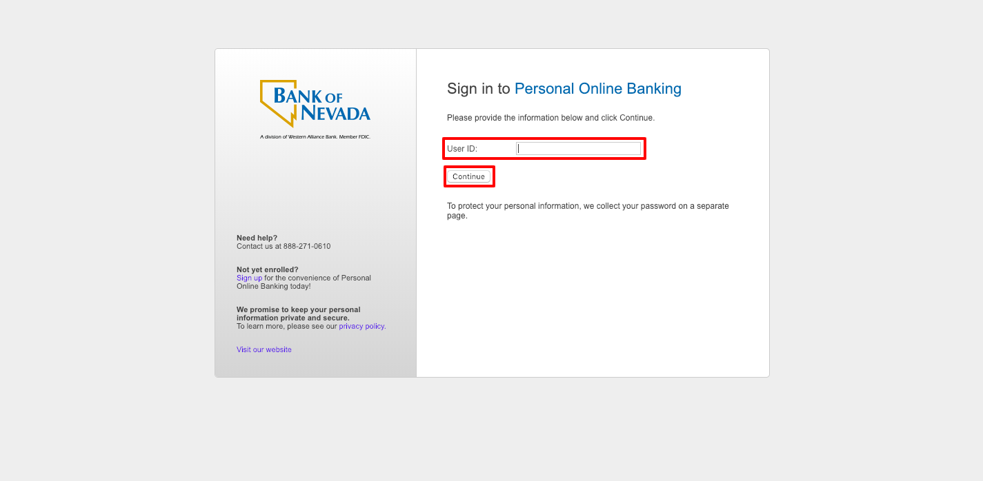 Bank of Nevada Online Banking Login