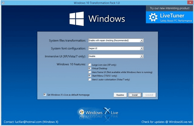 Windows 10 Transformation Pack para Windows 8, 7 y XP | PCWebtips