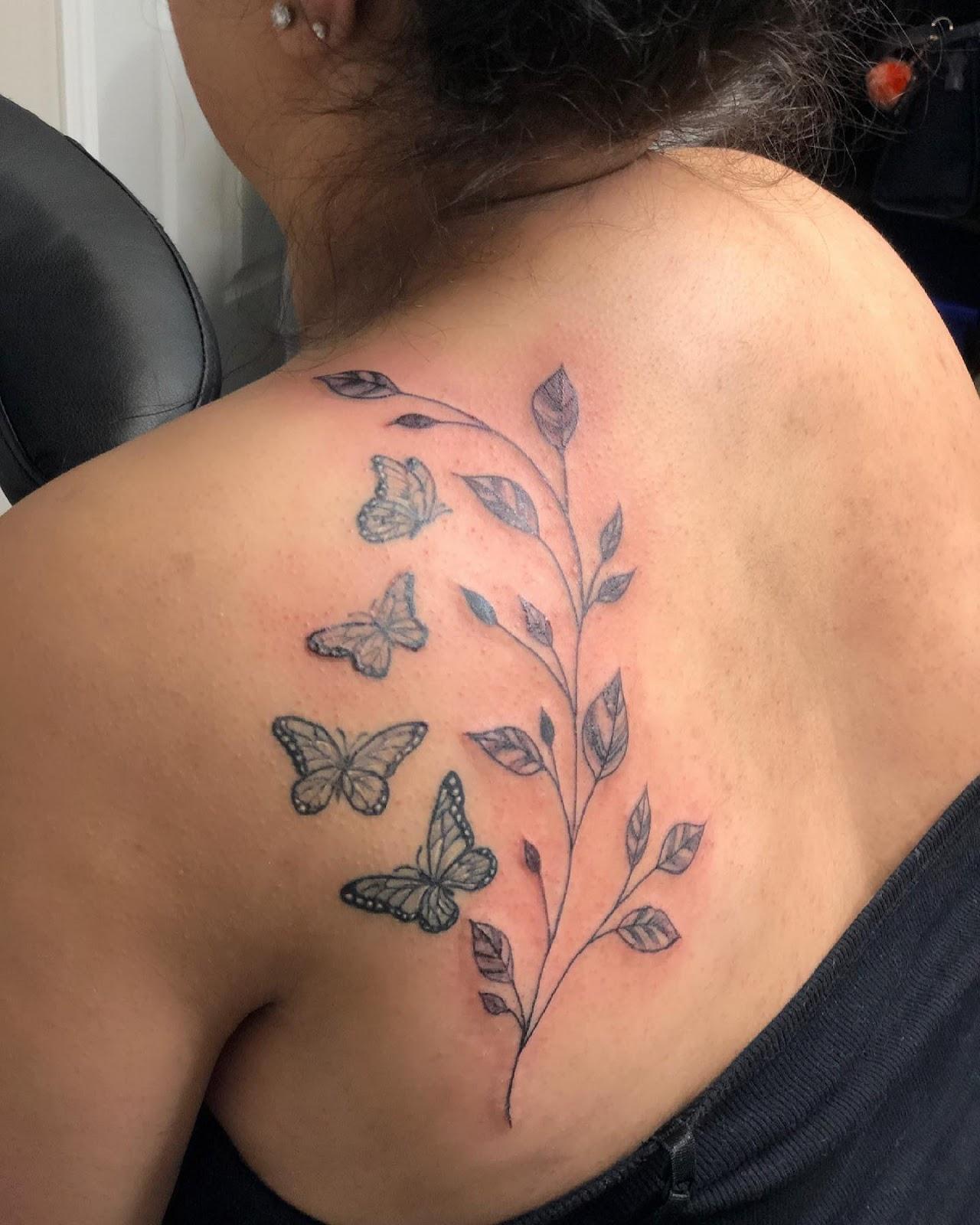 Butterfly Vine Tattoos