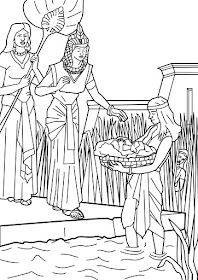 Moses on the river coloring pages