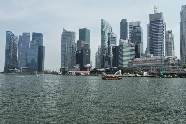 Singapore Downtown from on the bay