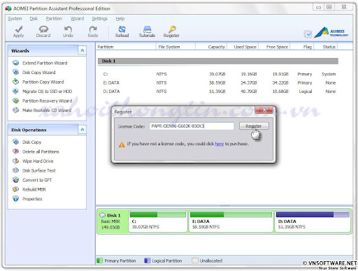 Aomei Partition Assistant Professional Edition