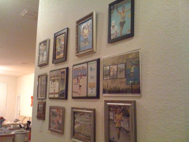 You know you're in the home of a runner when... Wall