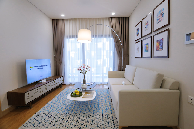 Phòng khách căn hộ chung cư Five Star Cầu Giấy
