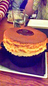 Seville Orange Souffle for Two with creme fraîche chocolate sauce. Dessert Extravagance thanks to Urban Farmer, stop 4 on the #LGPFoodCrawl