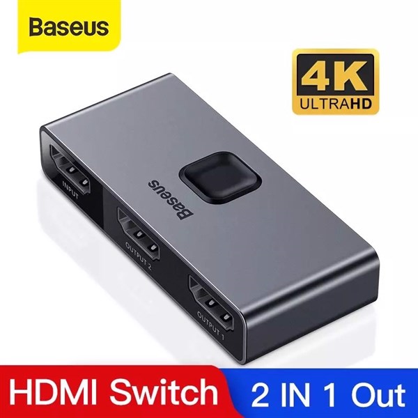 Thiết bị chia cổng HDMI 2 chiều Baseus Matrix HDMI Switcher (2 Devices to 1 Screen or 1 Device to 2 Screen, Support 4K30Hz/ 4k60Hz)