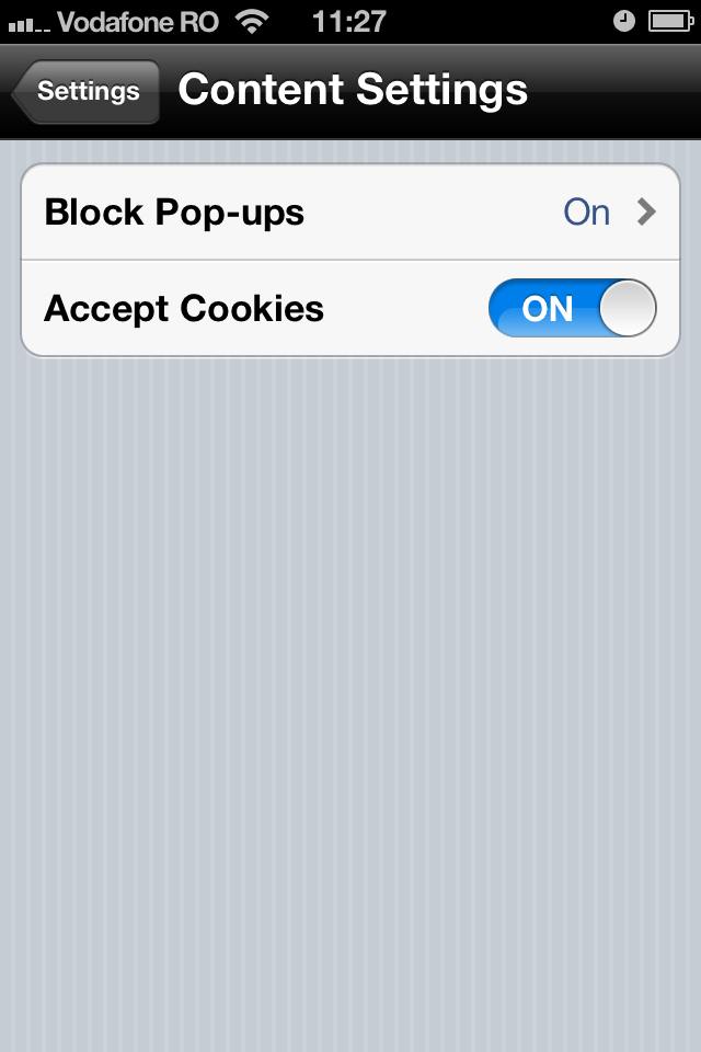 Chrome iOS privacy options for cookies