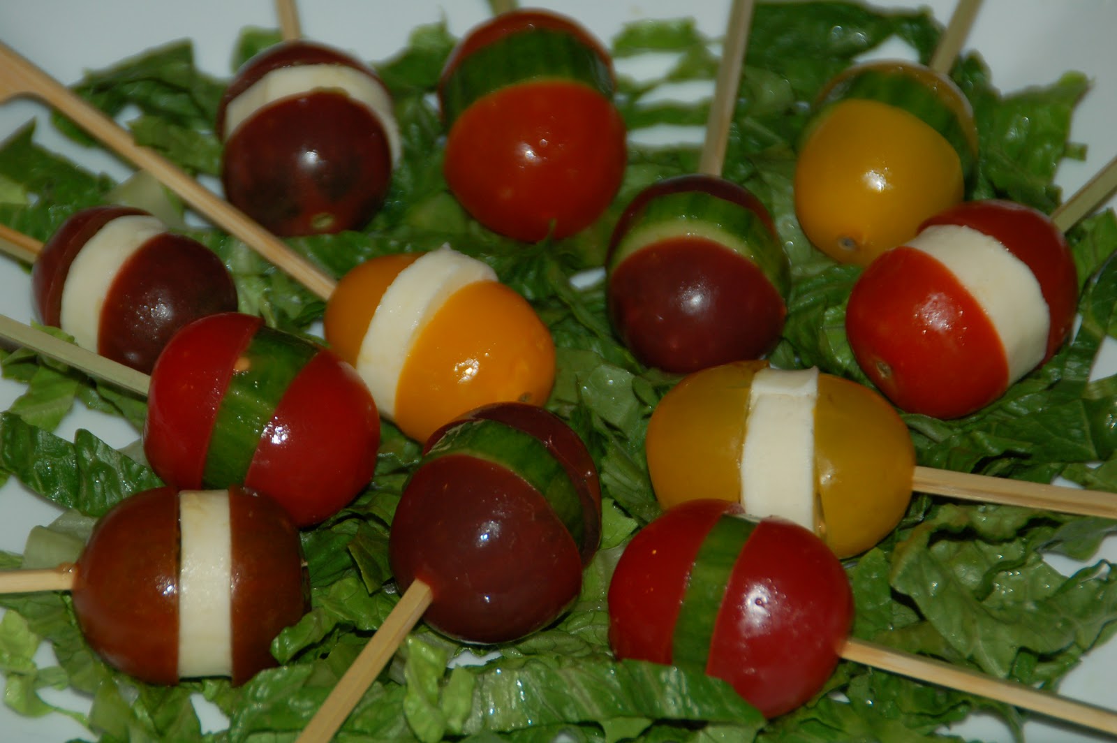 Art is in the kitchen Mini Heirloom Tomato Salad on a Stick