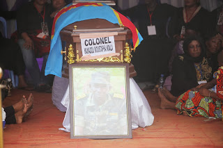 Les obsèques du colonel Mamadou Moustafa Ndala au Camp Kokolo. Radio Okapi/Ph. John Bompengo.