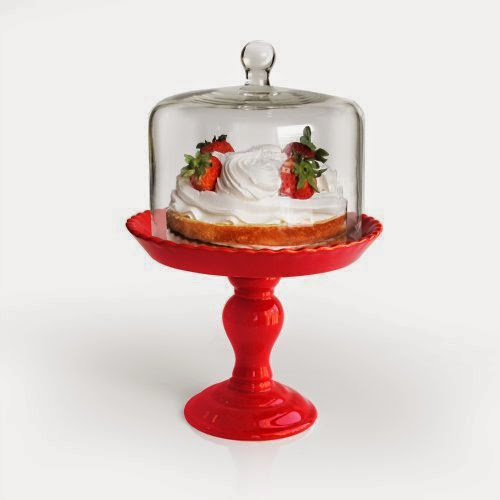 Bianca Pedestal Cake Plate Color: Red