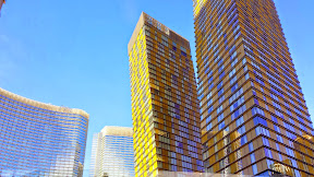 View on City Center Place in Las Vegas, before crossing over to Crystals, on the Gallery Row side