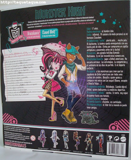Monster High - Draculaura y Clawd Wolf en su caja