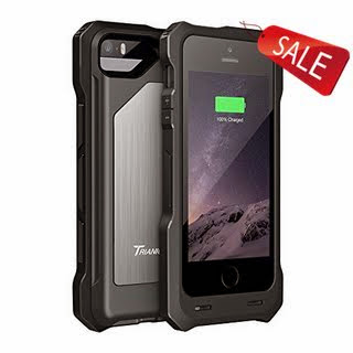 iPhone 6 Battery Case, Trianium iPhone 6 Battery Charging Case (4.7 Inches) [Black/Silver] - 3500mAh Rechargeable Heavy-Duty Protective [Inlaid Metal] iPhone 6 Charger Case / iPhone 6 Extended Backup Battery Pack Cover Case Fits with ANY VERSION of Apple iPhone 6 (a.k.a iPhone 6 Battery Pack / ...