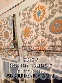 Easy Roman shade tutorial-using old Ikea shade-The Style Sisters