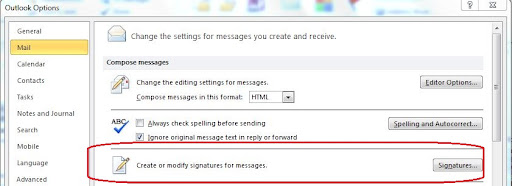 Add signature in Outlook 2010