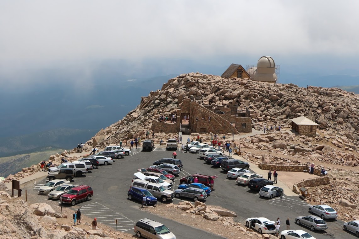 Mount Evans, parkeerplaats op de top