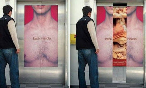 elevator and escalator advertisement
