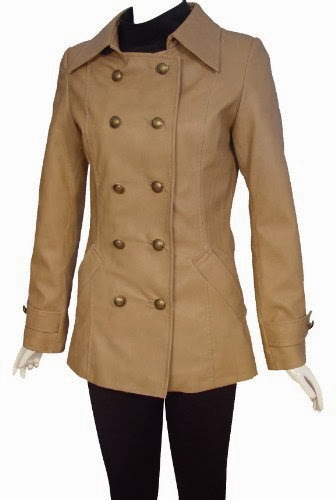 Nettailor Women PLUS SIZE 4100 Leather Double Breast Long Blazer Pea Coat