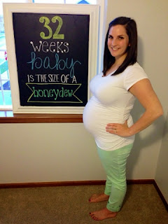 Pregnancy Chalkboard:  32 Weeks Pregnant