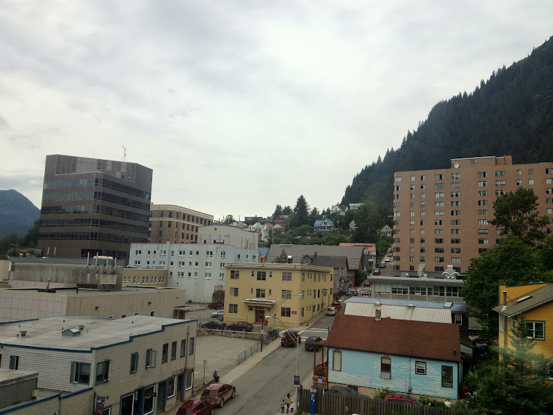 Looking north from my room on the 5th floor at the Westmark Baranof Hotel in old downtown Juneau, Alaska. June 20, 2013.