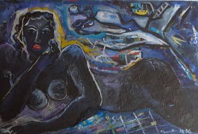 Blue Nude, 90 x 60 cm, collage 1996