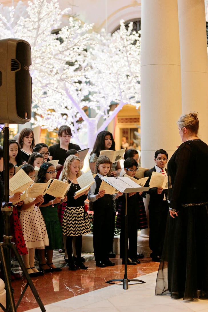 Carolers at the Bellagio Las Vegas Nevada.