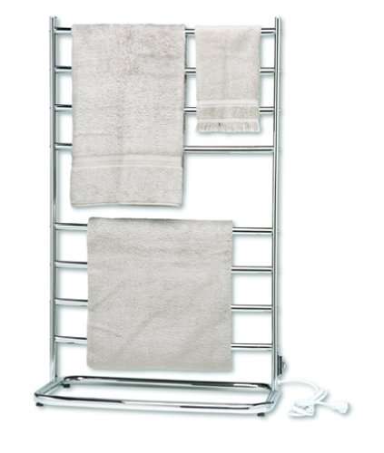 Warmrails Hyde Park Freestanding Towel Warmer and Drying Rack, Chrome