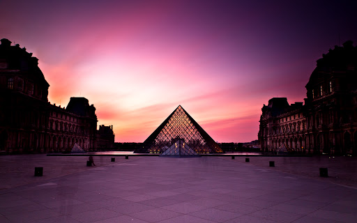Louvre Museum at Sunset
