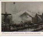Fire at Perseverance Paper Mill, on Canal, south of Bridge Street - 1906 and subsequent fires. Later, the ACME Market site.