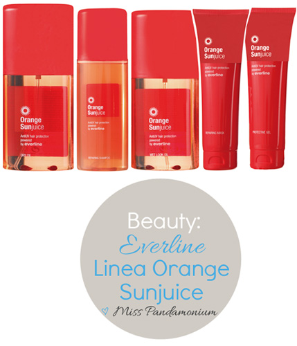 beauty everline shampoo, maschera, olio secco, protective gel, olio per capelli linea orange sunjuice