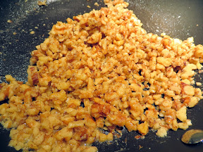 Recipe for Harvest Quinoa with Apple and Walnuts, toasting walnuts