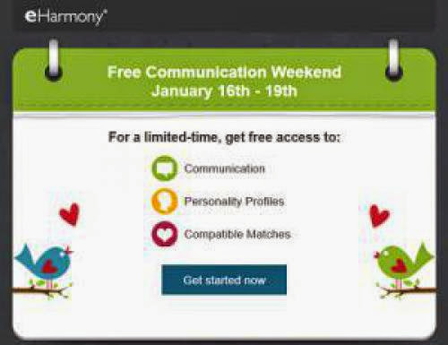 January 2014 Eharmony Free Communication Weekend