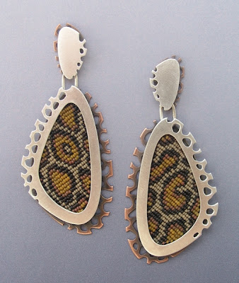 Burmese Python Earrings by Silverspot Metalworks