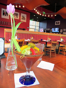 Miss Shirley's Cafe Spicy Shirley, their version of a Bloody Mary with an Old Bay Rim
