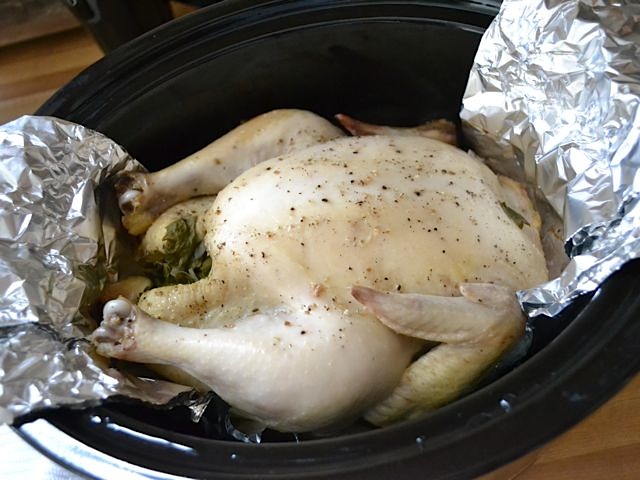 cooked chicken in slow cooker 