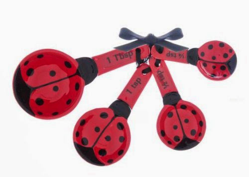 Ceramic Measuring Spoons by Ganz - 4 Piece Set - Ladybugs